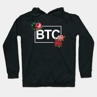 Bitcoin Rose Border White Hoodie